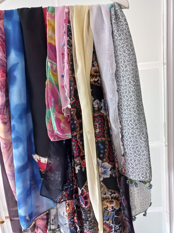 Bohem Çok Renkli Kadın İpek Şal - Görsel 5