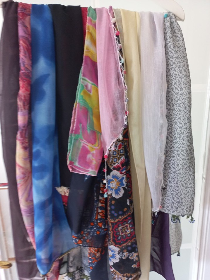 Bohem Çok Renkli Kadın İpek Şal - Görsel 4