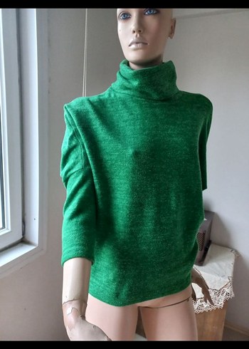 Yeşil Yarım Balıkçı Yaka Kadın Kazak - Görsel 2