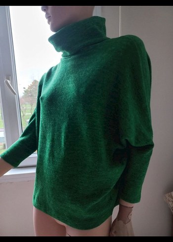 Yeşil Yarım Balıkçı Yaka Kadın Kazak - Görsel 3