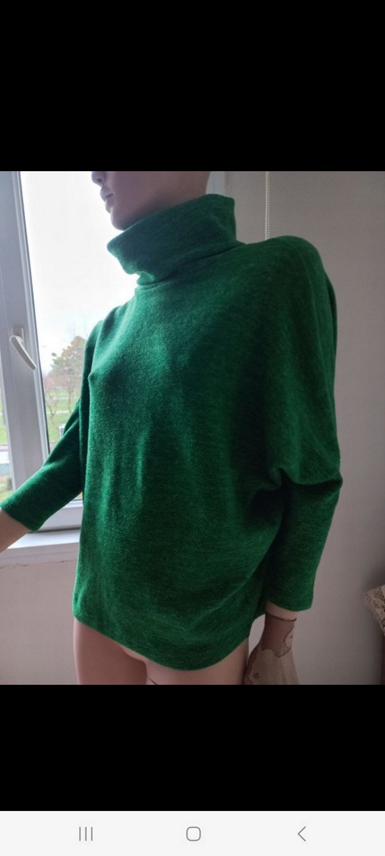 Yeşil Yarım Balıkçı Yaka Kadın Kazak - Görsel 3