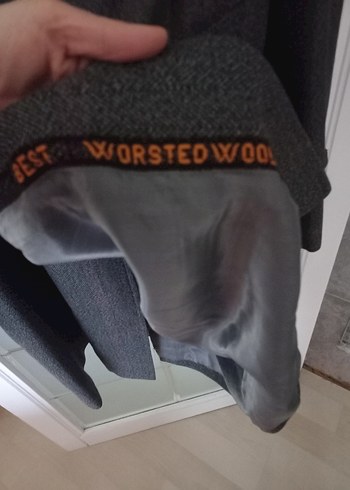 Erkek Gri Yün Düğmeli Midi Klasik pardüsö - Görsel 5