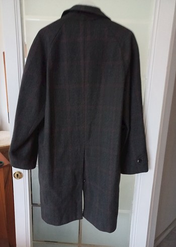 Erkek Gri Yün Düğmeli Midi Klasik pardüsö - Görsel 7