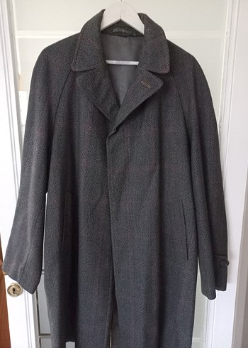 Erkek Gri Yün Düğmeli Midi Klasik pardüsö - Görsel 3