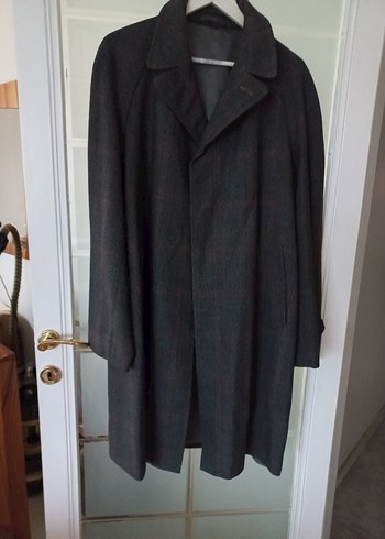 Erkek Gri Yün Düğmeli Midi Klasik pardüsö - Görsel 8