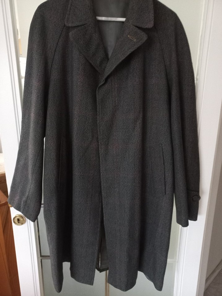 Erkek Gri Yün Düğmeli Midi Klasik pardüsö - Görsel 2