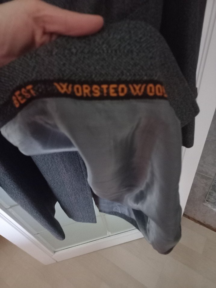 Erkek Gri Yün Düğmeli Midi Klasik pardüsö - Görsel 5