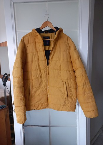 Sarı Erkek midi Boy Kışlık Fermuarlı Mont - Görsel 2