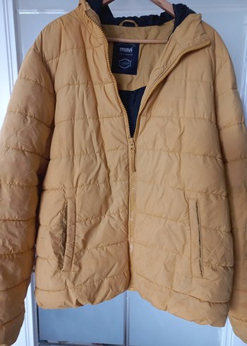 Sarı Erkek midi Boy Kışlık Fermuarlı Mont - Görsel 11