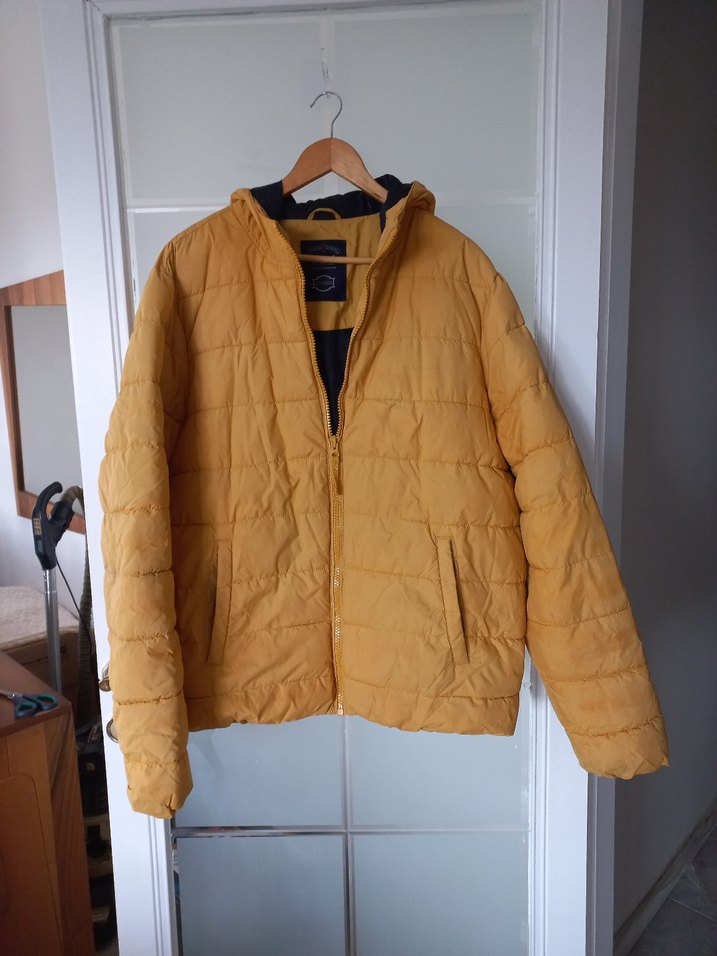 Sarı Erkek midi Boy Kışlık Fermuarlı Mont - Görsel 2