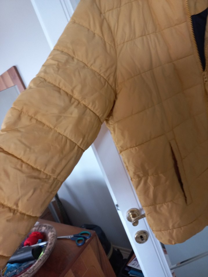 Sarı Erkek midi Boy Kışlık Fermuarlı Mont - Görsel 4