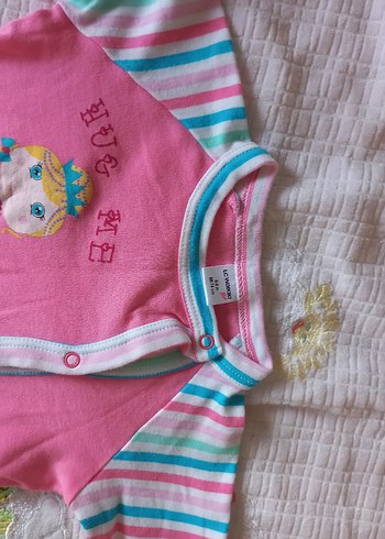 9 Ay Beden Renkli Baskılı Örgü Bebek Kız Tulumu