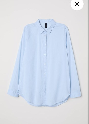 H&M Mavi Keten Kadın Gömlek