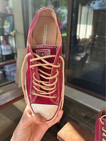 42 Beden bordo Renk Sayılı giyildi orijinal converse
