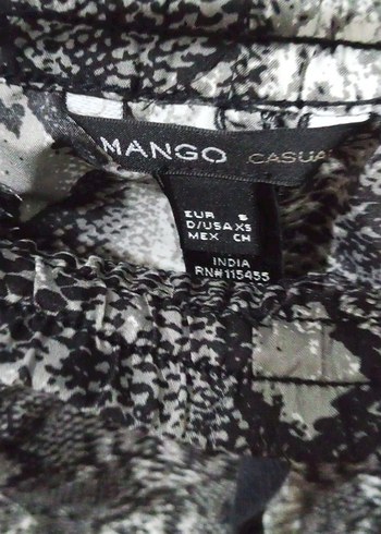 Mango Gri Yılan Desenli Salaş Pantolon