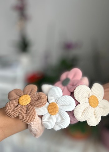 Bohem Çiçek Desenli Elastik Saç Bandı - Görsel 3