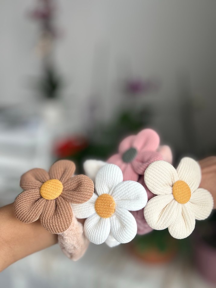 Bohem Çiçek Desenli Elastik Saç Bandı - Görsel 3