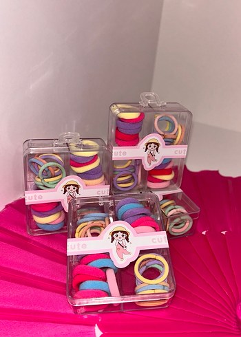 Renkli Pastel Lastikli Çocuk Saç Tokaları - Görsel 2