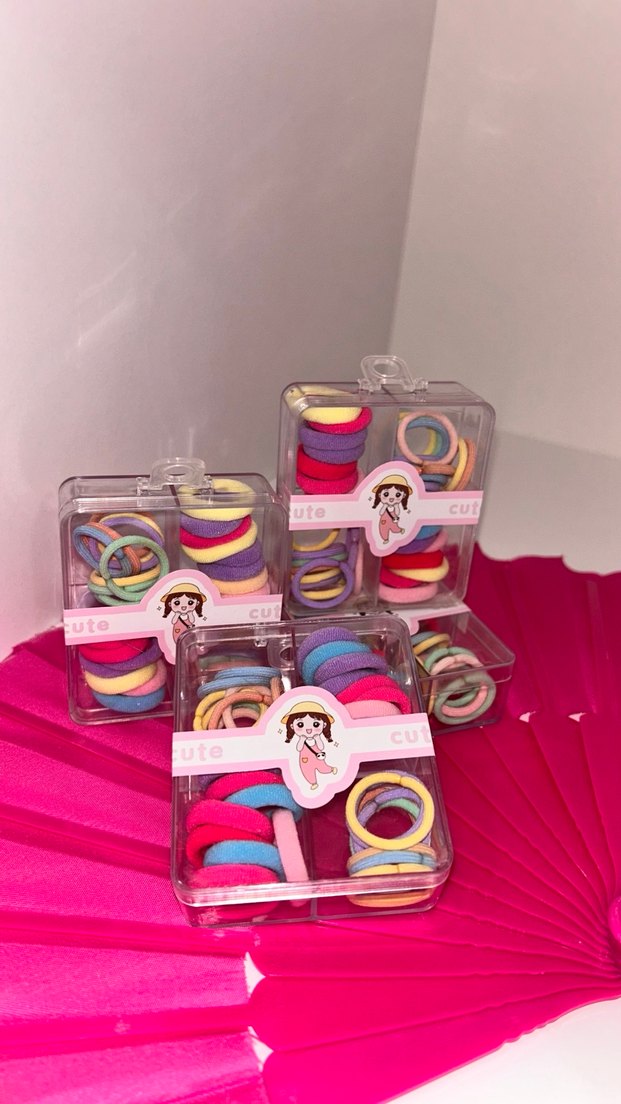 Renkli Pastel Lastikli Çocuk Saç Tokaları - Görsel 2