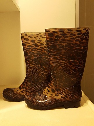 polaris leopar desenli yağmur çizmesi / botu