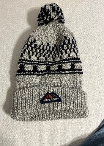 Gri Örgü Superdry erkek  Bere - Görsel 4