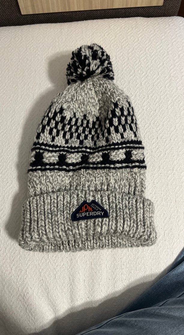 Gri Örgü Superdry erkek  Bere - Görsel 4