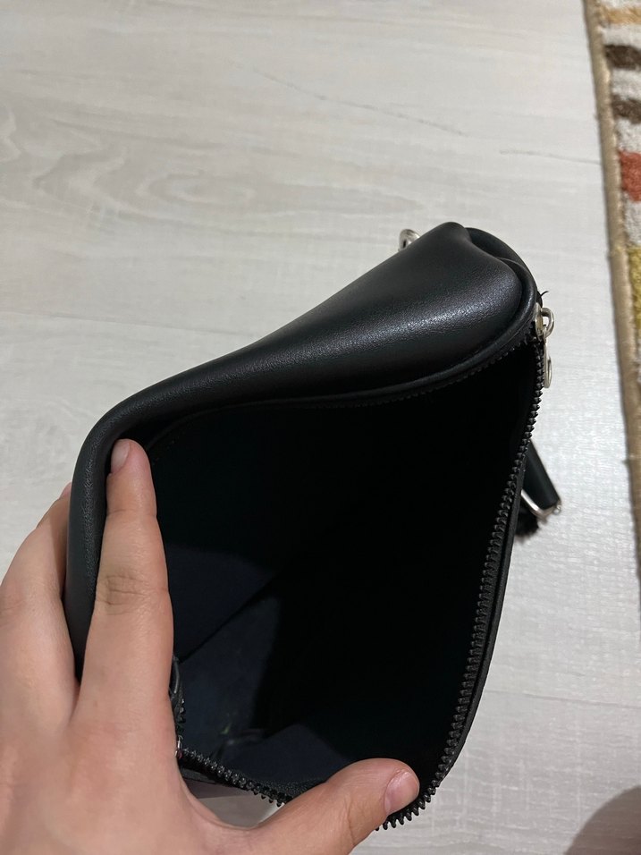 Siyah Balenciaga Deri Kadın Çapraz Çanta - Görsel 2