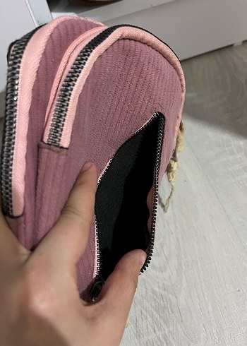 Pembe Kadın Fermuarlı Çapraz Çanta - Görsel 3