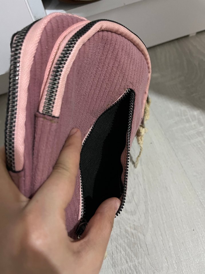 Pembe Kadın Fermuarlı Çapraz Çanta - Görsel 3