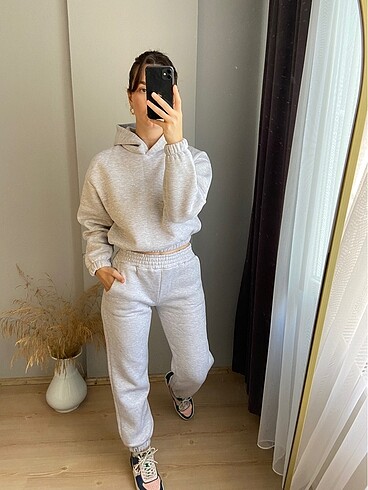 Zara Üç iplik şardonlu eşofman takımı