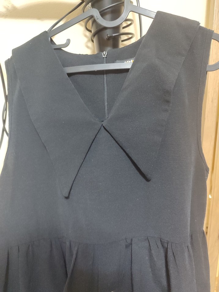 yaka detaylı jile elbise - Görsel 4