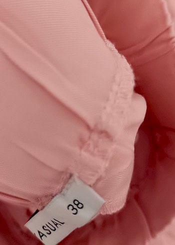38 Beden Kadın Bej Kemerli Mini Kumaş Pantolon