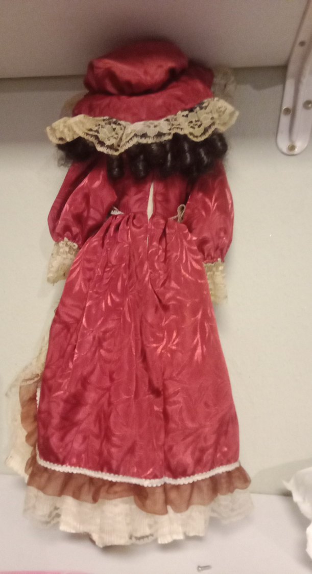 1980 lerden Bordo Vintage Dantel Detaylı Bebek - Görsel 5