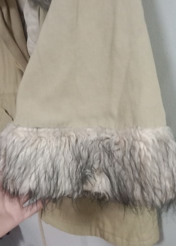 Bej Kürklü Kadın Kışlık Mont - Görsel 3