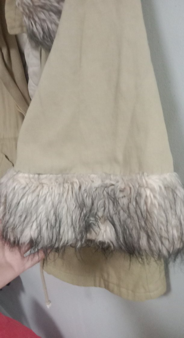 Bej Kürklü Kadın Kışlık Mont - Görsel 3