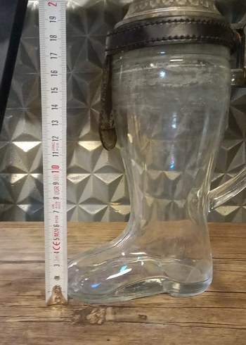 Camdan Çizme Şeklinde Antika Bardak - Görsel 4