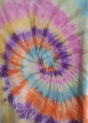 Renkli Tie-Dye Kadın Kısa Kollu Gömlek - Görsel 2