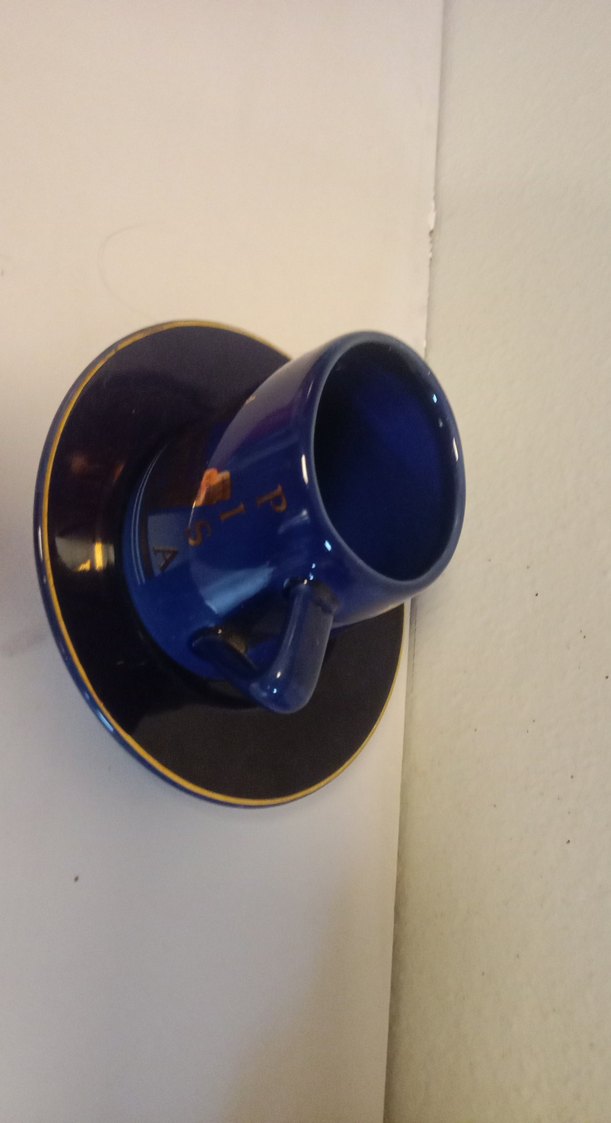 İTALYAN Koyu Mavi Seramik Fincan ve Tabak - Görsel 4