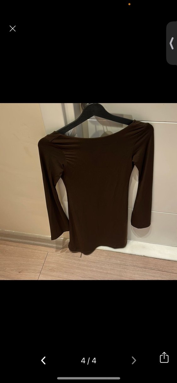 Kahverengi Uzun Kollu Mini Elbise - Görsel 4