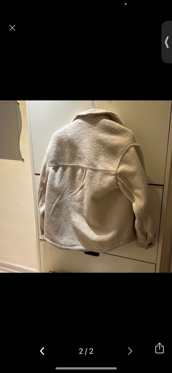 Düğmeli Bej Kadın Kaban - Görsel 2