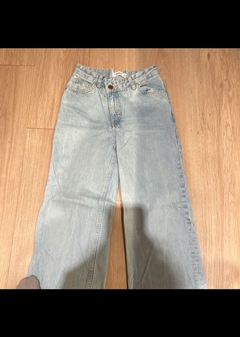 Kadın Mavi Bol Kesim Denim Pantolon - Görsel 2