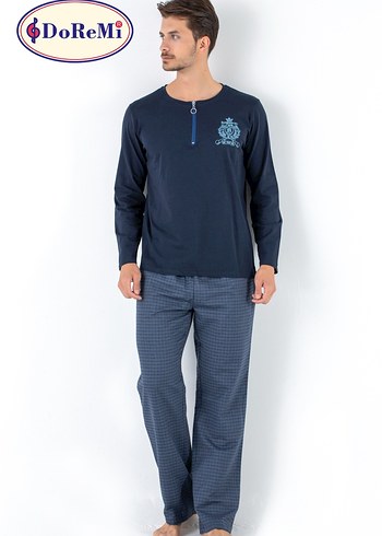 m Beden lacivert Renk Erkek Lacivert Uzun Kollu Pijama Takımı
