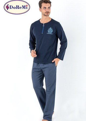 Doremi Erkek Lacivert Uzun Kollu Pijama Takımı