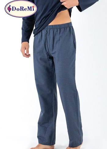 xl Beden Erkek Lacivert Uzun Kollu Pijama Takımı