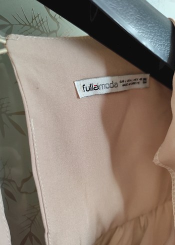 40 Beden FULLA MODA Kadın Uzun Keten Tulum V Yaka