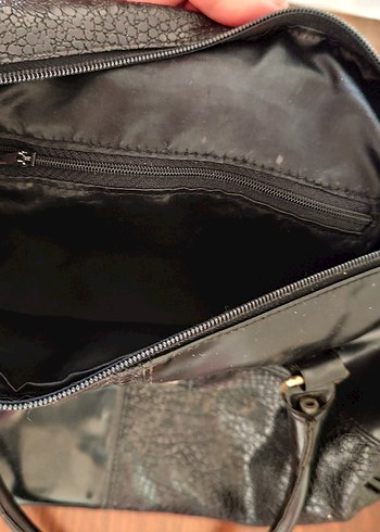 VİNTAGE Siyah Deri Kadın Çanta - Görsel 5