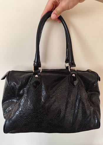 VİNTAGE Siyah Deri Kadın Çanta - Görsel 3