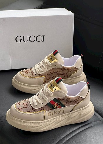 Gucci Beyaz Platform Topuklu Sneakers