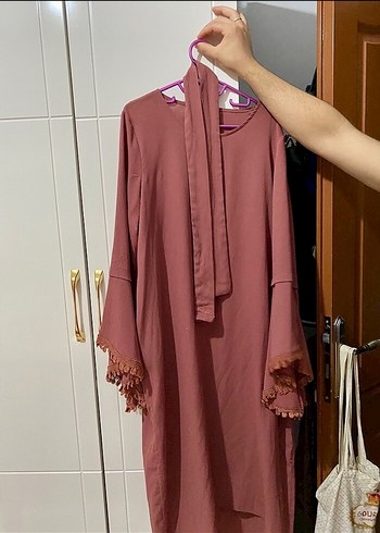Püsküllü Uzun Kollu Pembe Salaş Tunik