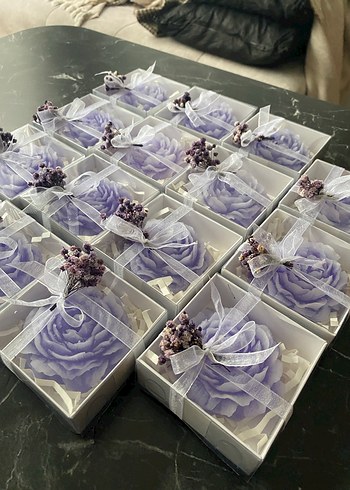 Beden Mor şakayık Mum Hediyelik Set